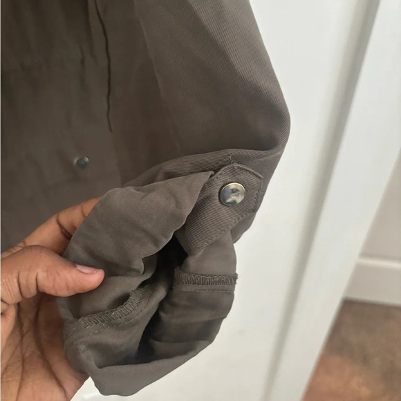 Utility Chore Jacket Zara Military Olive Green Field Style Workwear Lightweight - Picture 6 of 8